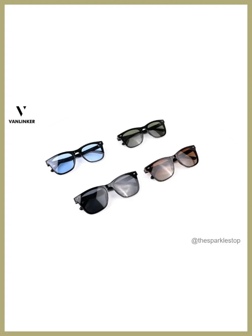 VANLINKER Square Sunglasses UV400 Protection Unisex Retro Low Bridge Fit